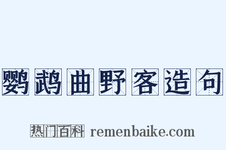 鹦鹉曲野客造句是什么意思的图片